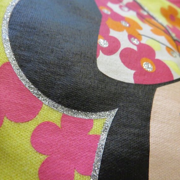 Baby Disney Minnie Mouse Bodysuit 3-6Mo glittered pink & yellow floral - Picture 3 of 8